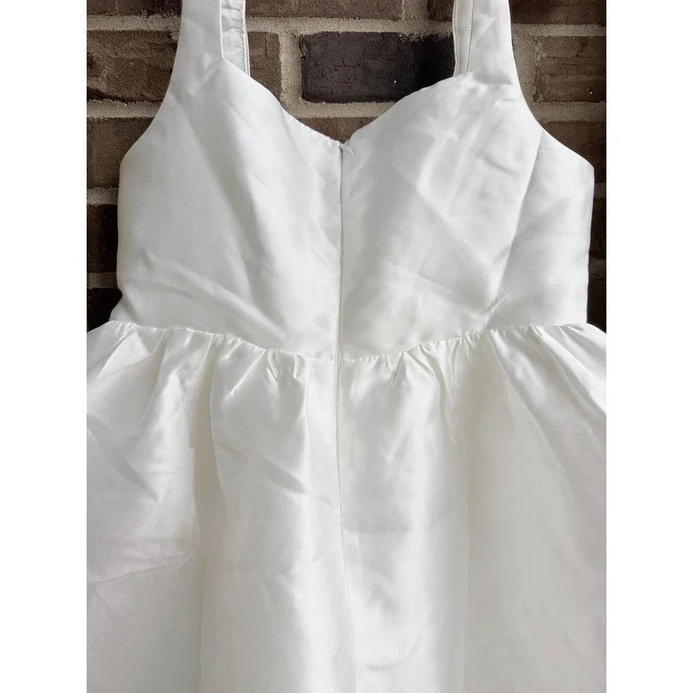 Lulus Impressed White Taffeta Bustier Basque Waist Mini Dress Womens L White